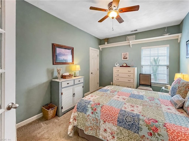 2884 Einstein Dr, Virginia Beach, VA 23456 - bedroom featuring light carpet, baseboards, and a ceiling fan