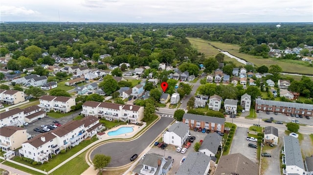 319 N First St, Hampton, VA 23664 - aerial view of residential area featuring a pool area