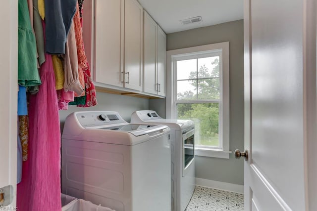 7412 Glenroie Ave, Norfolk, VA 23505 - laundry room featuring cabinet space, washing machine and clothes dryer, and baseboards