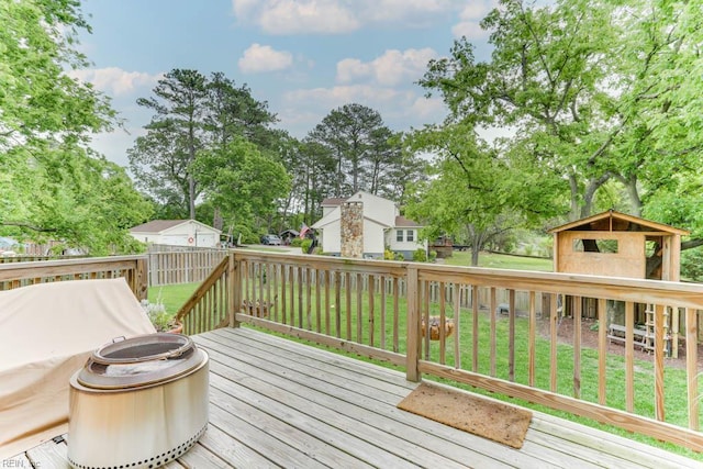 7412 Glenroie Ave, Norfolk, VA 23505 - wooden terrace with a fire pit