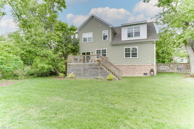 7412 Glenroie Ave, Norfolk, VA 23505 - back of property featuring stairway, a deck, roof with shingles, and brick siding