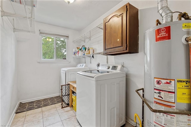 2720 Juniper St, Norfolk, VA 23513 - laundry room featuring gas water heater, cabinet space, washer and clothes dryer, and baseboards