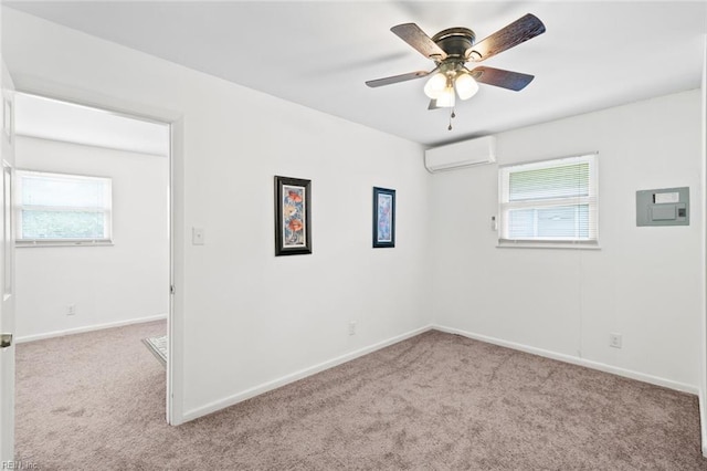 221 Herbert Ave, Hampton, VA 23664 - carpeted spare room featuring a wall mounted air conditioner, healthy amount of natural light, electric panel, and baseboards