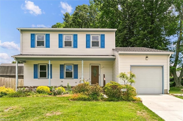 214 Silver Isles Blvd, Hampton, VA 23664 - view of front of home featuring a garage, covered porch, and concrete driveway