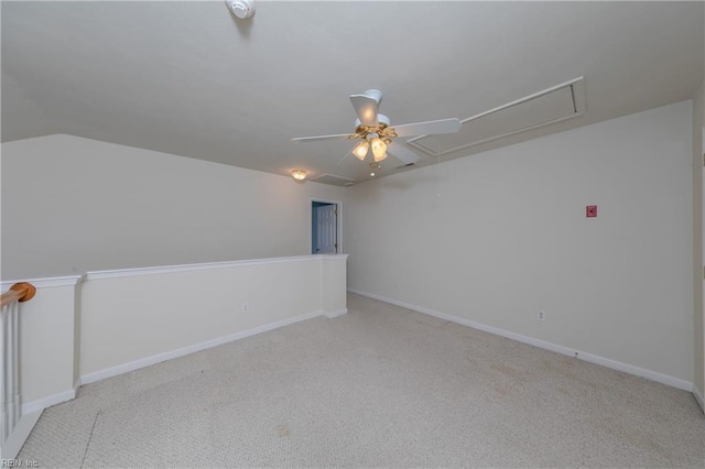238 Wingate Dr, Williamsburg, VA 23185 - spare room featuring attic access, light colored carpet, and a ceiling fan