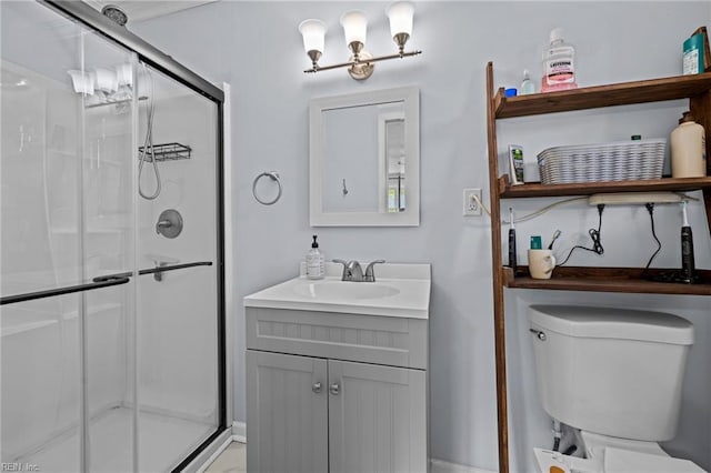 404 Briarfield Dr, Chesapeake, VA 23322 - bathroom with a shower stall, toilet, and vanity