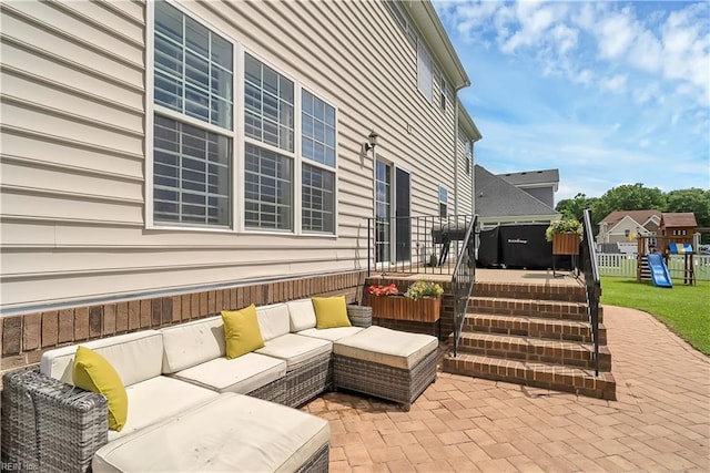 921 Justin Lee Way, Chesapeake, VA 23322 - view of patio / terrace with an outdoor living space and a playground