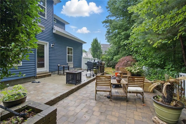 700 Dickens Pl, Chesapeake, VA 23322 - view of patio / terrace with an outdoor fire pit