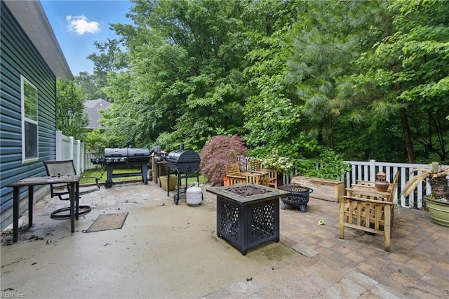 700 Dickens Pl, Chesapeake, VA 23322 - view of patio with a fire pit and area for grilling