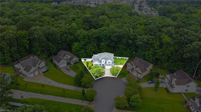 700 Dickens Pl, Chesapeake, VA 23322 - aerial view of residential area featuring a forest and property boundaries highlighted