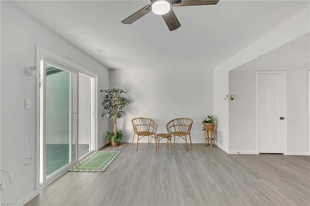 392 Deputy Ln Unit D, Newport News, VA 23608 - living area featuring wood finished floors, ceiling fan, and baseboards