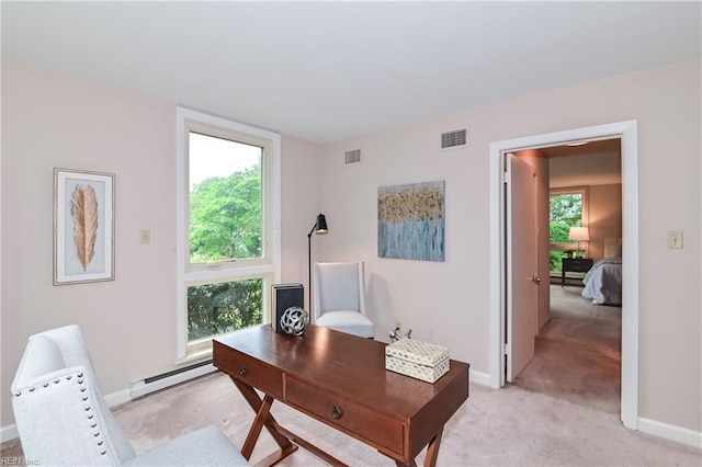 5209 Studeley Ave, Norfolk, VA 23508 - office space featuring baseboard heating, light colored carpet, and baseboards