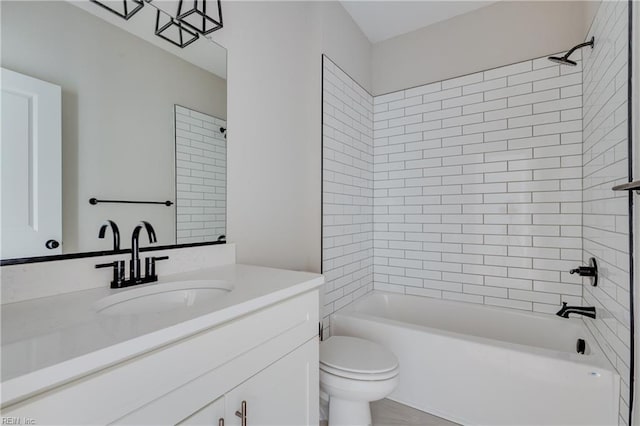 23041 Calvin Dr, Franklin, VA 23851 - full bathroom with vanity, toilet, and tub / shower combination