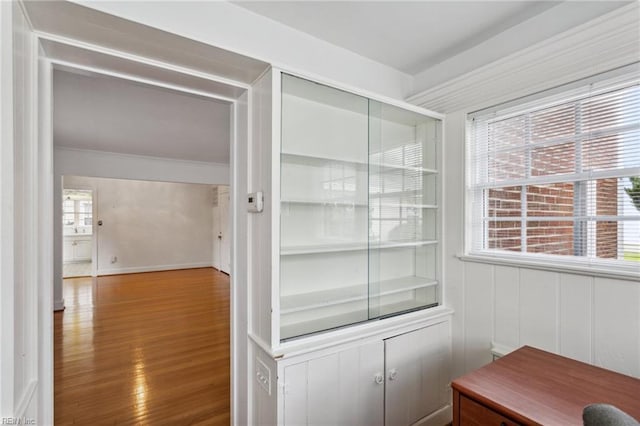 3403 Chesapeake Ave, Hampton, VA 23661 - unfurnished dining area featuring wood finished floors and built in features