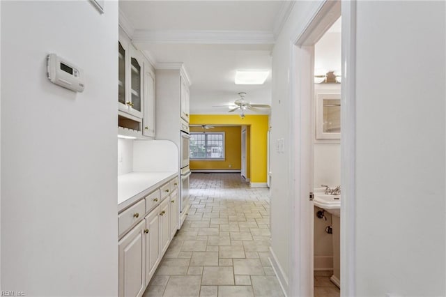 3403 Chesapeake Ave, Hampton, VA 23661 - hall featuring stone finish floors, baseboards, and ornamental molding