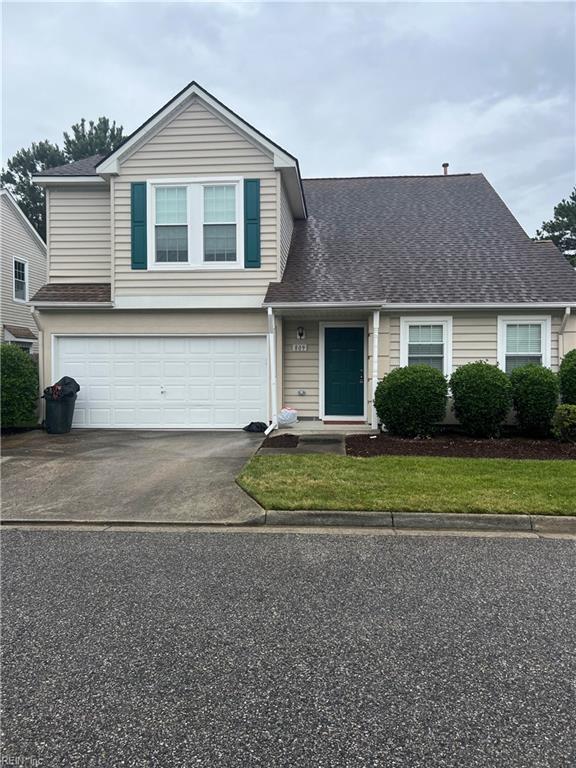 809 Sagebrook Run, Chesapeake, VA 23322 - traditional-style home with an attached garage, concrete driveway, and a shingled roof