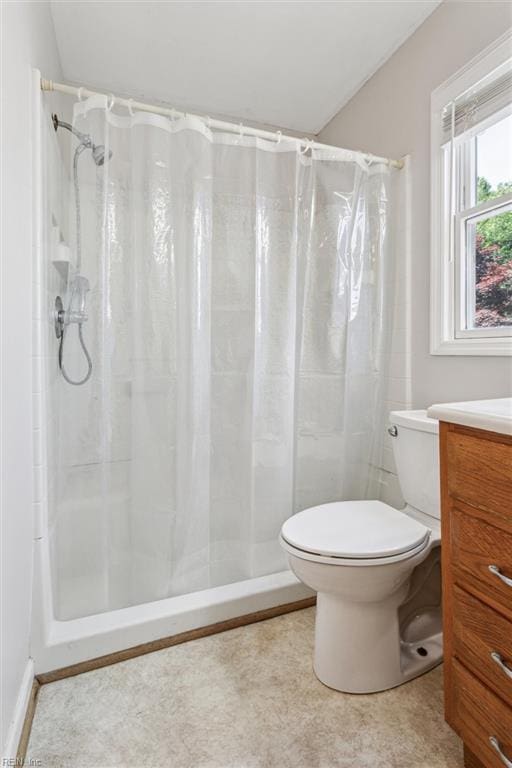 107 Benson Dr, Hampton, VA 23664 - bathroom featuring toilet, vanity, and a shower with shower curtain
