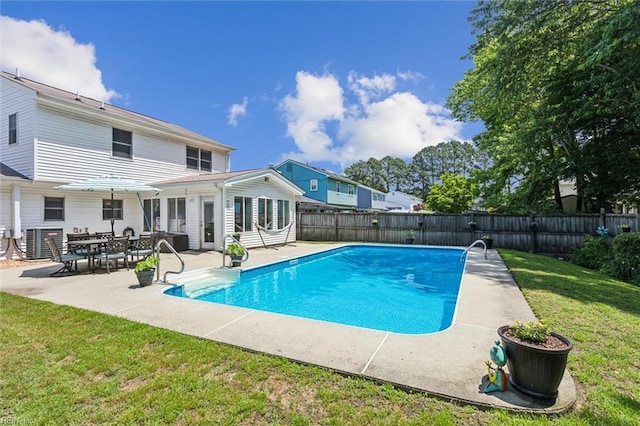 107 Benson Dr, Hampton, VA 23664 - view of pool with a patio area and central air condition unit