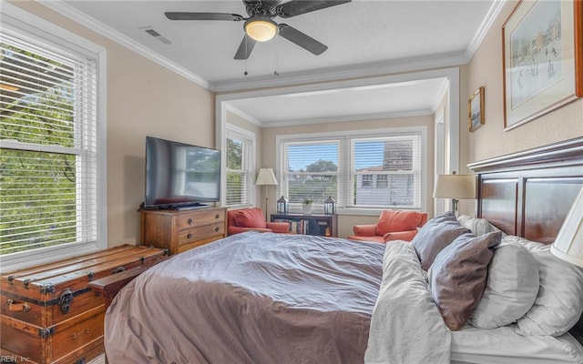 4201 Newport Ave, Norfolk, VA 23508 - bedroom with crown molding and ceiling fan