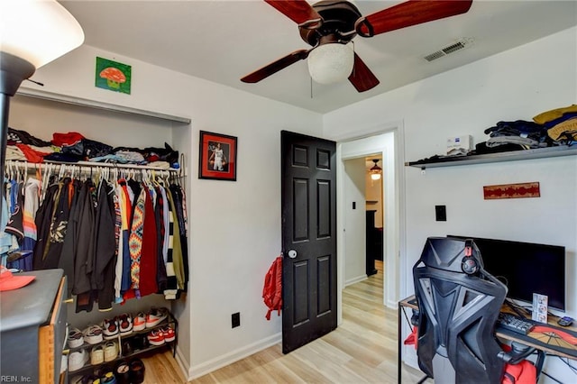 3521 Wayne St, Virginia Beach, VA 23452 - office space featuring wood finished floors, a ceiling fan, and baseboards