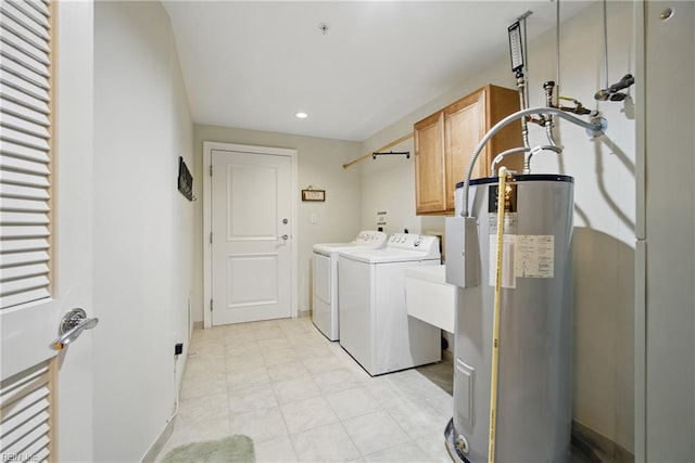 4250 Granby St Unit 109, Norfolk, VA 23504 - laundry area featuring cabinet space, independent washer and dryer, gas water heater, recessed lighting, and baseboards