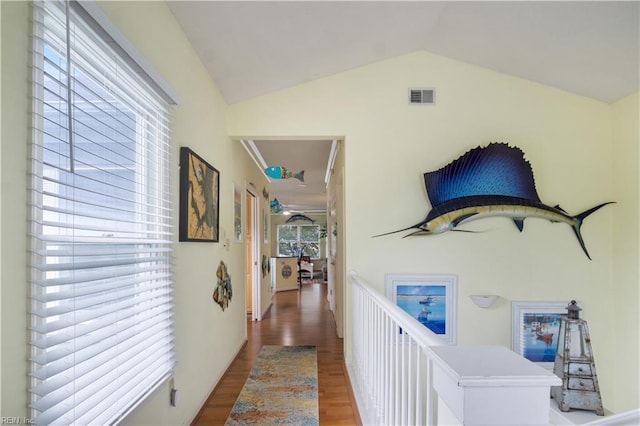 1026 High Dunes Quay Quay Unit 201, Hampton, VA 23664 - corridor with wood finished floors and vaulted ceiling