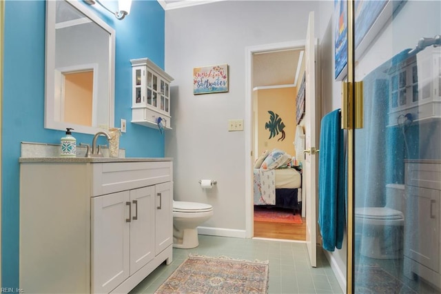 1026 High Dunes Quay Quay Unit 201, Hampton, VA 23664 - full bath with toilet, vanity, a shower stall, baseboards, and tile patterned flooring