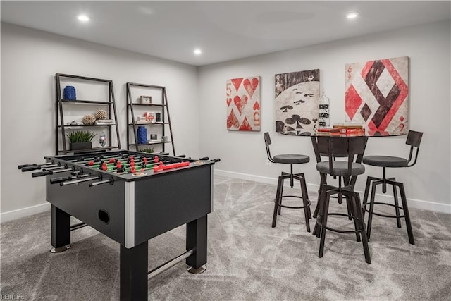 1501 Bogue St, Chesapeake, VA 23322 - rec room featuring baseboards, carpet, and recessed lighting