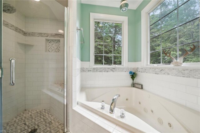 183 Belle Aire Dr, Hardyville, VA 23070 - full bath featuring a stall shower and a whirlpool tub