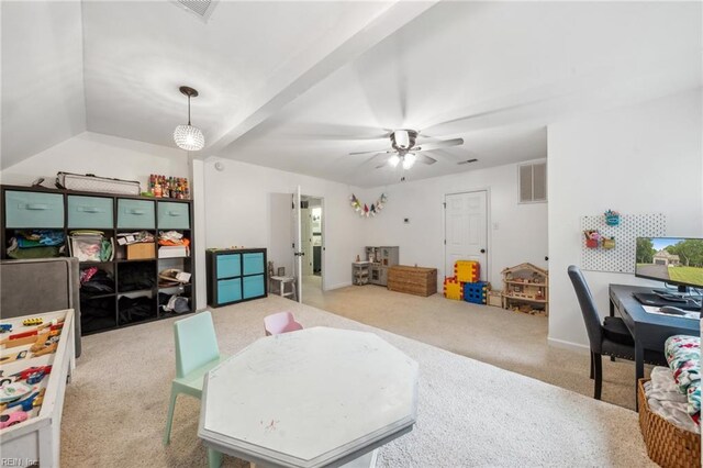 183 Belle Aire Dr, Hardyville, VA 23070 - living room with carpet and ceiling fan