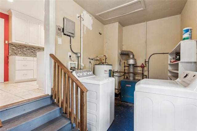28 Shirley Rd, Newport News, VA 23601 - laundry room featuring separate washer and dryer, water heater, and electric panel