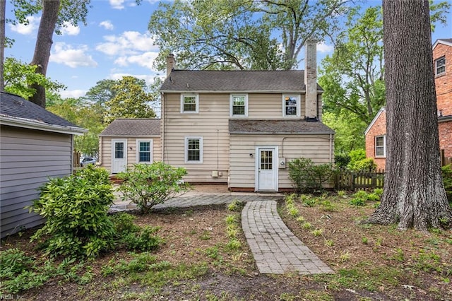 28 Shirley Rd, Newport News, VA 23601 - rear view of property featuring a chimney and a patio area