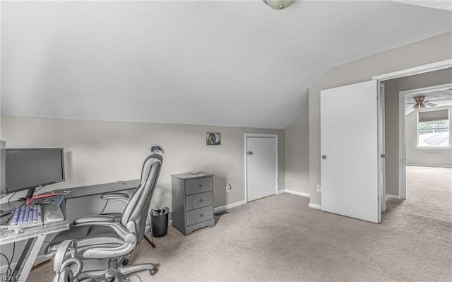 403 Joel Ct, Newport News, VA 23608 - carpeted office featuring lofted ceiling, a textured ceiling, and baseboards