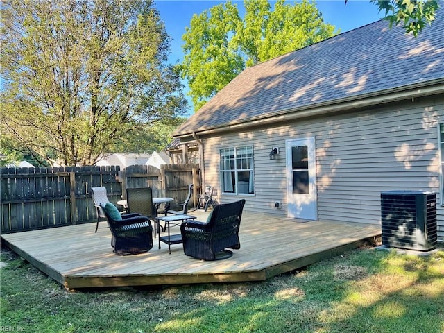 403 Joel Ct, Newport News, VA 23608 - wooden deck with central air condition unit