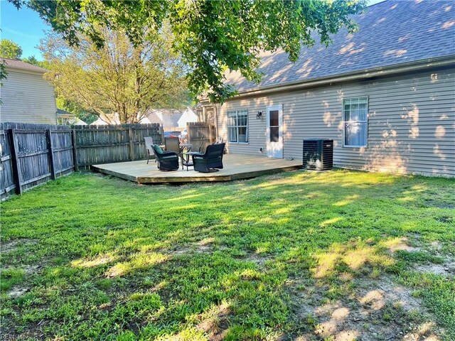 403 Joel Ct, Newport News, VA 23608 - rear view of property featuring a deck and central AC