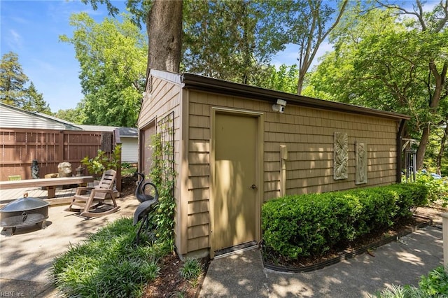 224 Iroquois Rd, Virginia Beach, VA 23462 - view of outbuilding featuring an outdoor fire pit