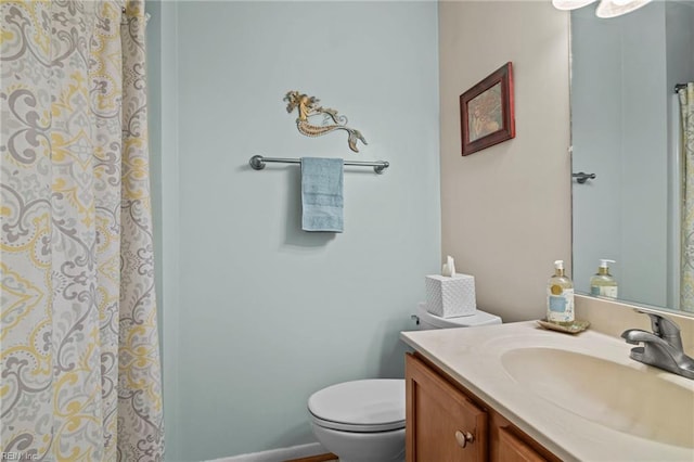 4680 Miles Standish Rd, Virginia Beach, VA 23455 - bathroom featuring vanity, toilet, and curtained shower