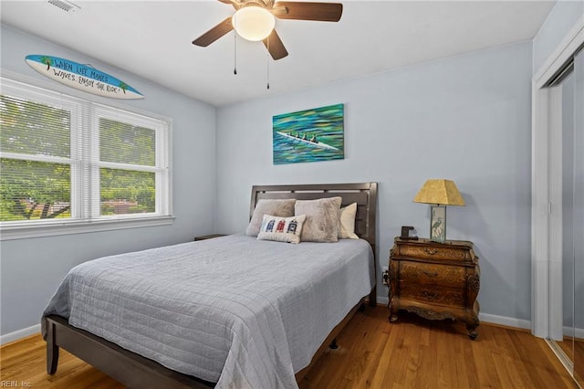 4680 Miles Standish Rd, Virginia Beach, VA 23455 - bedroom featuring wood finished floors, baseboards, and a ceiling fan