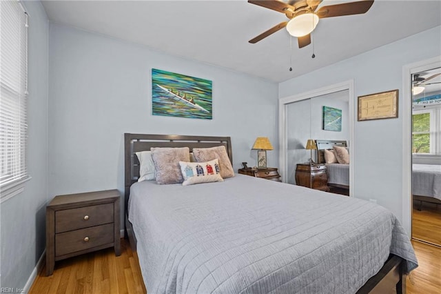 4680 Miles Standish Rd, Virginia Beach, VA 23455 - bedroom with wood finished floors, ceiling fan, and baseboards