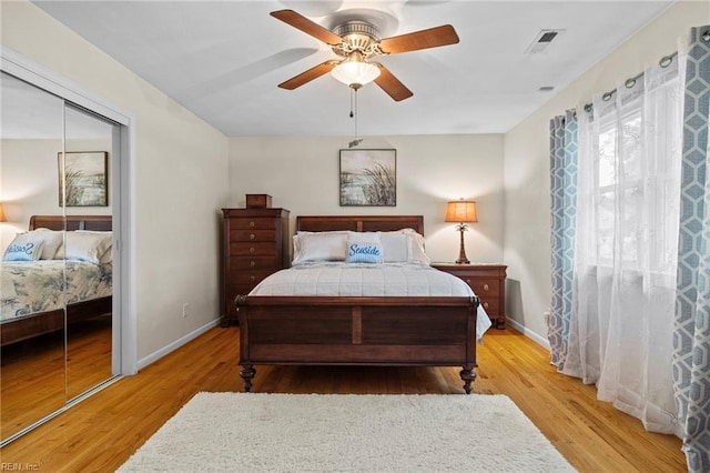 4680 Miles Standish Rd, Virginia Beach, VA 23455 - bedroom featuring light wood-style floors, baseboards, a ceiling fan, and a closet
