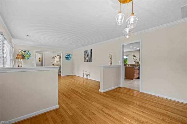 4680 Miles Standish Rd, Virginia Beach, VA 23455 - spare room with baseboards, light wood-style floors, and crown molding