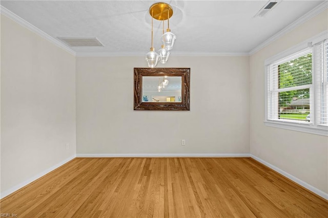 4680 Miles Standish Rd, Virginia Beach, VA 23455 - spare room featuring light wood-type flooring, baseboards, and ornamental molding