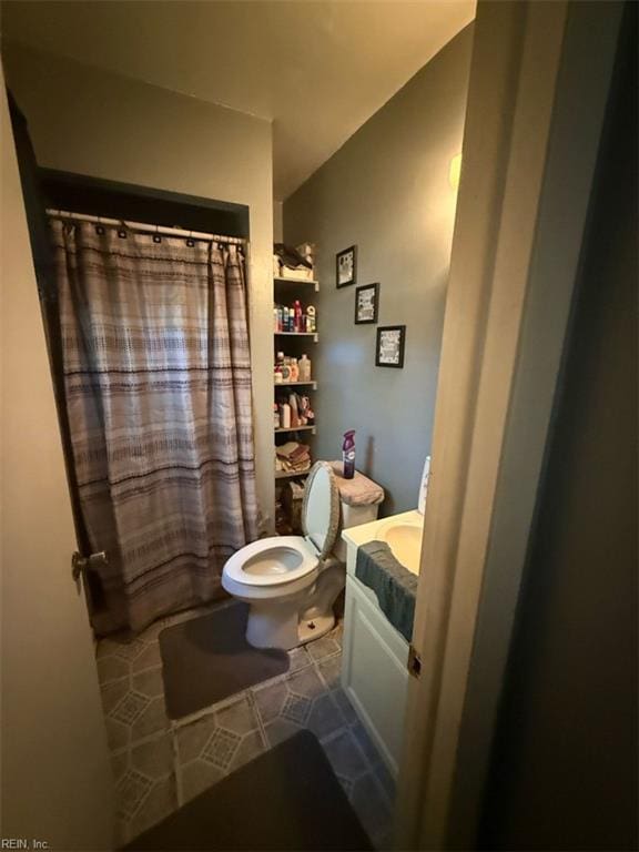 3904 Starboard Rd, Chesapeake, VA 23321 - full bathroom with vanity, toilet, and tile patterned flooring