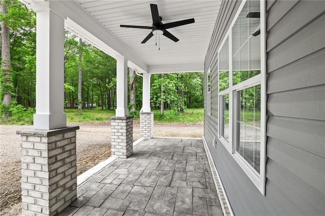 1064 Tulls Creek Rd, Moyock, NC 27958 - porch featuring ceiling fan