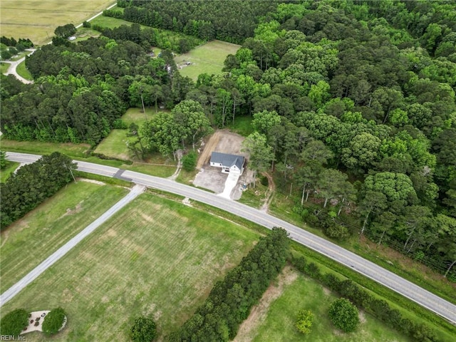 1064 Tulls Creek Rd, Moyock, NC 27958 - aerial view of property and surrounding area featuring rural landscape and a forest