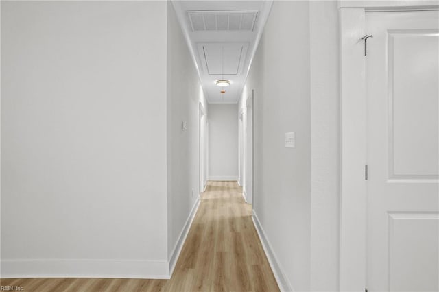 1064 Tulls Creek Rd, Moyock, NC 27958 - corridor with attic access, light wood finished floors, and baseboards