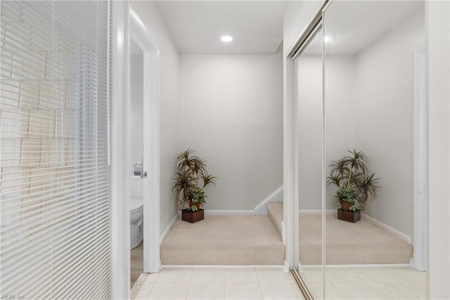 3934 Whispering Oaks Pl, Virginia Beach, VA 23455 - hall with light carpet, recessed lighting, and baseboards