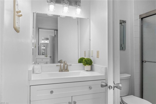 3934 Whispering Oaks Pl, Virginia Beach, VA 23455 - full bath with vanity, toilet, and a shower with door