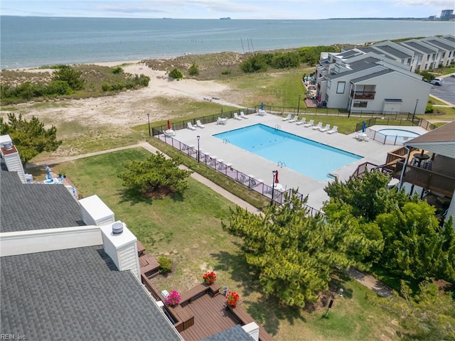 3934 Whispering Oaks Pl, Virginia Beach, VA 23455 - aerial view of a pool and a nearby body of water