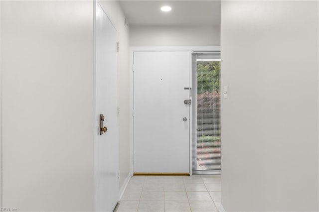 3934 Whispering Oaks Pl, Virginia Beach, VA 23455 - doorway to outside with baseboards, light tile patterned floors, and recessed lighting